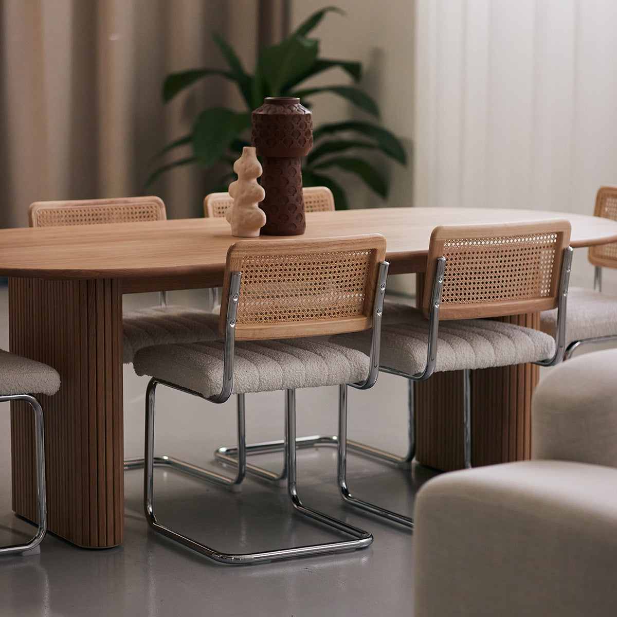Blake Rattan Fabric Dining Chair