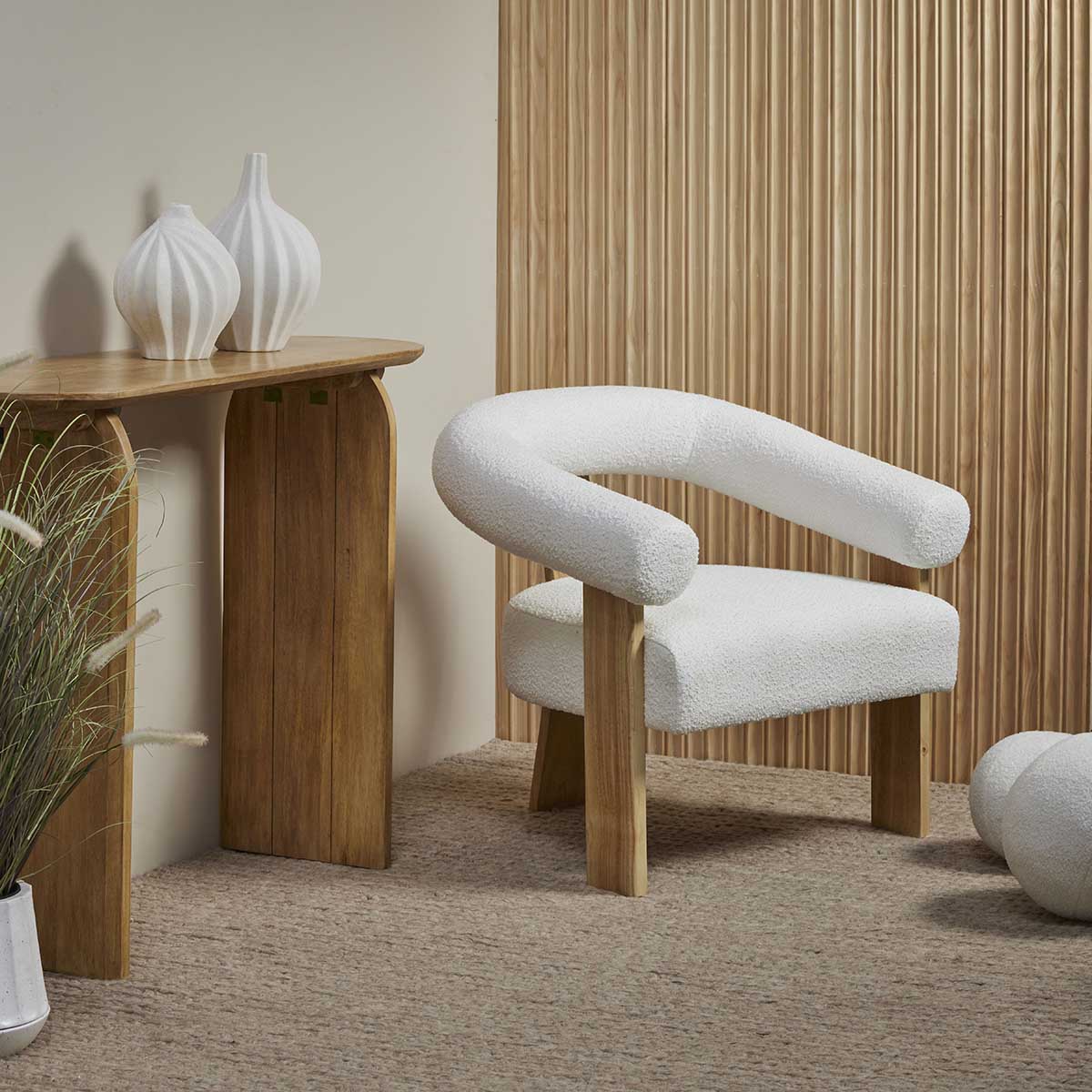 Boucle Curved Armchair