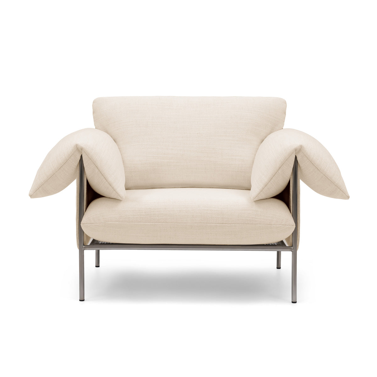 Alva Brushed Steel Frame Armchair