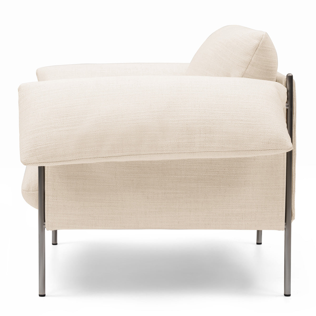 Alva Brushed Steel Frame Armchair