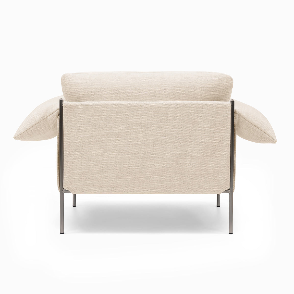 Alva Brushed Steel Frame Armchair