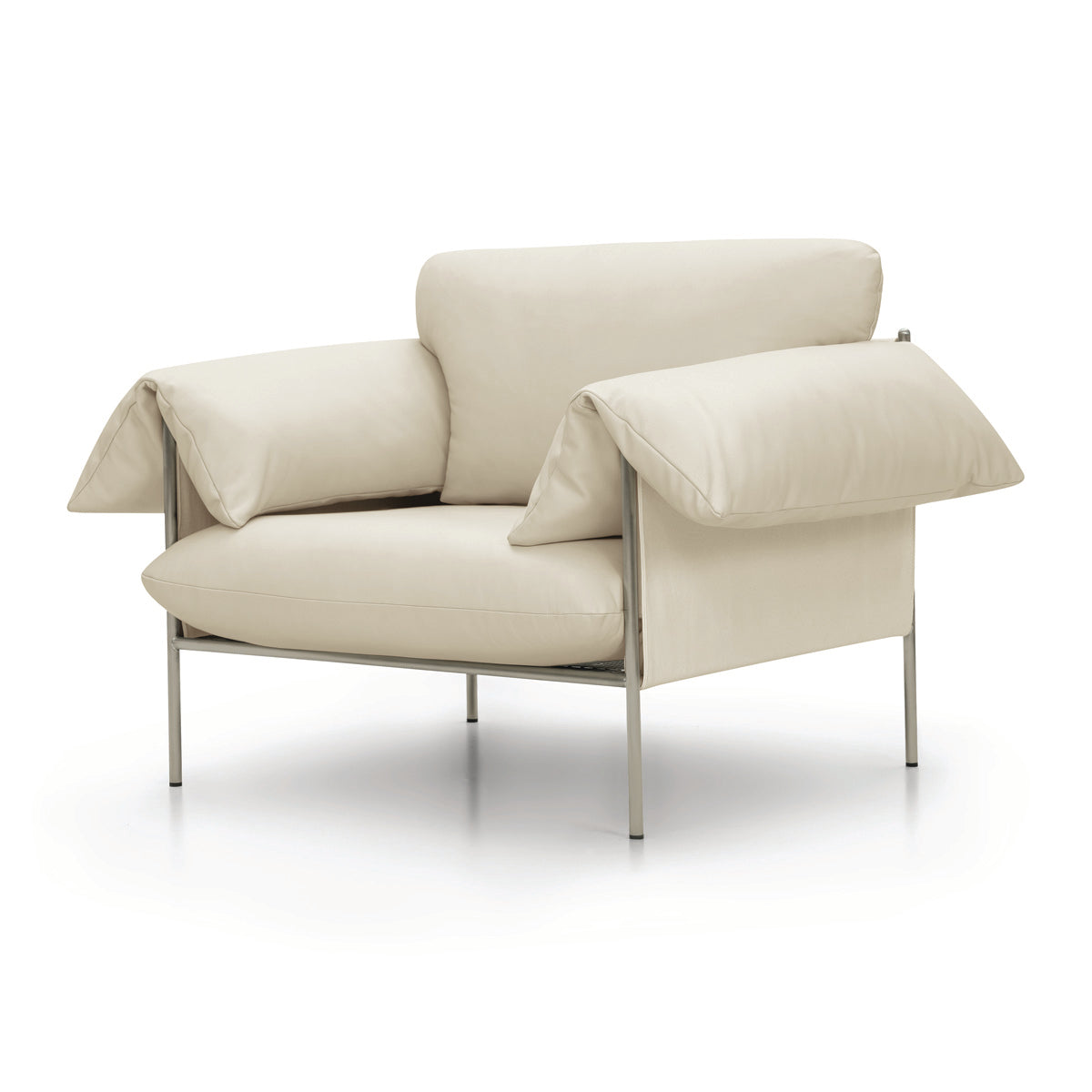 Alva Brushed Steel Frame Armchair