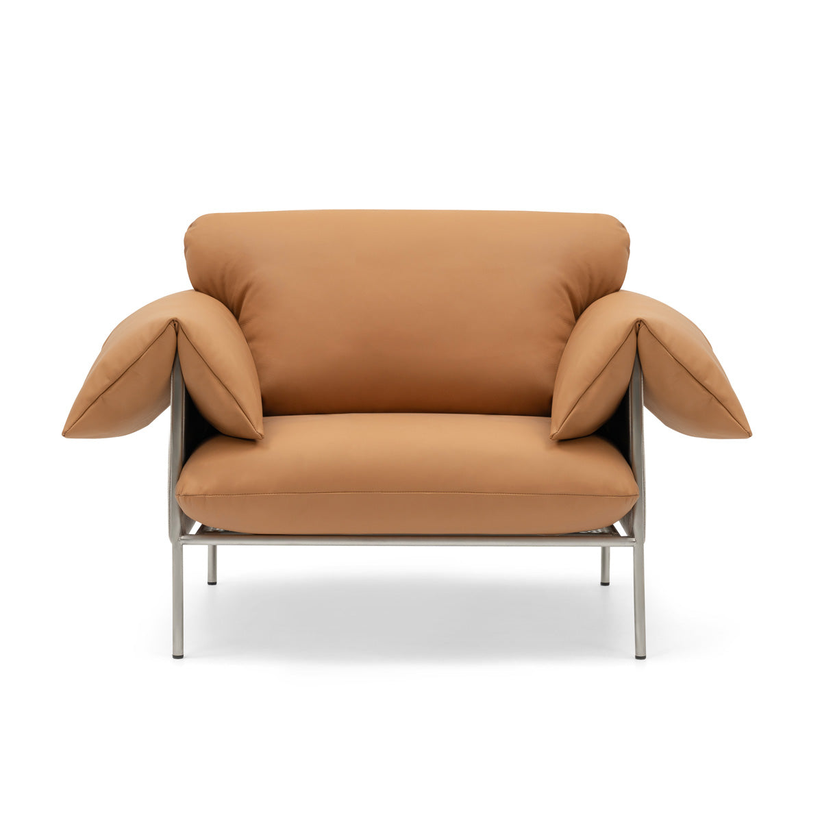 Alva Brushed Steel Frame Armchair