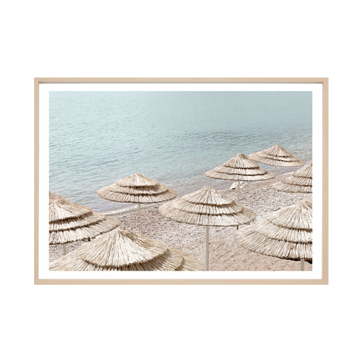 Beachfront Parasols Framed Print