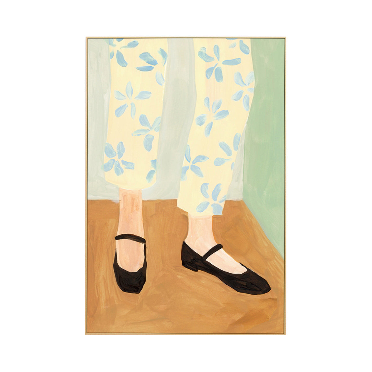 Dancing Shoes Mustard Portrait Art Print