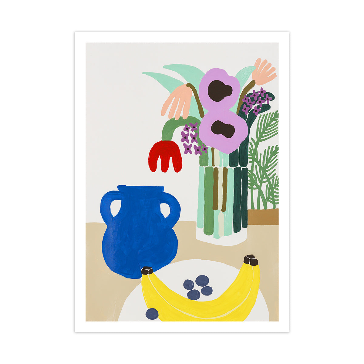 Blueberries and Banana Print