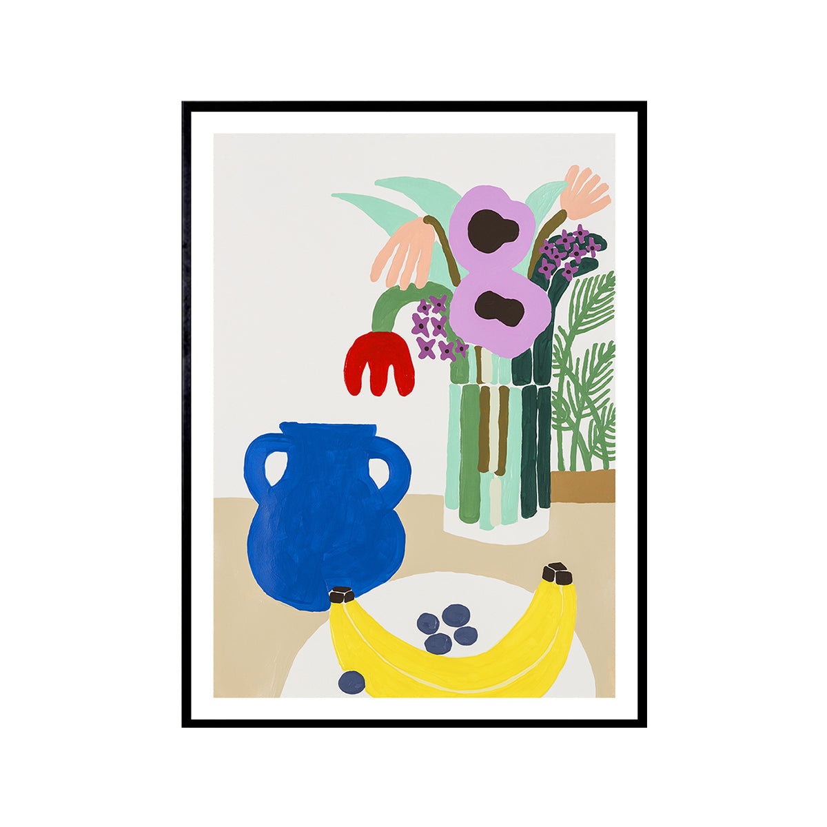 Blueberries and Banana Print