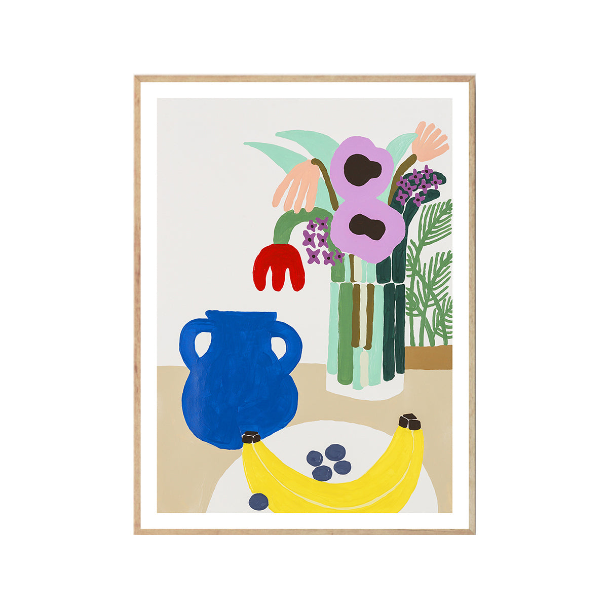 Blueberries and Banana Print