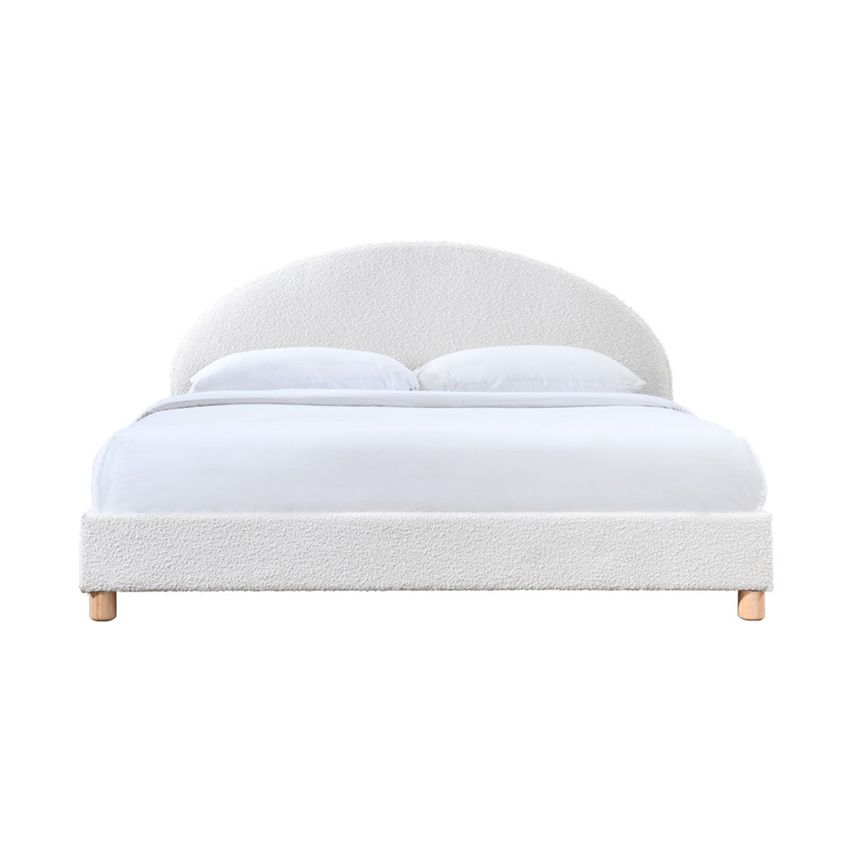 Archie Boucle King Bed (White)