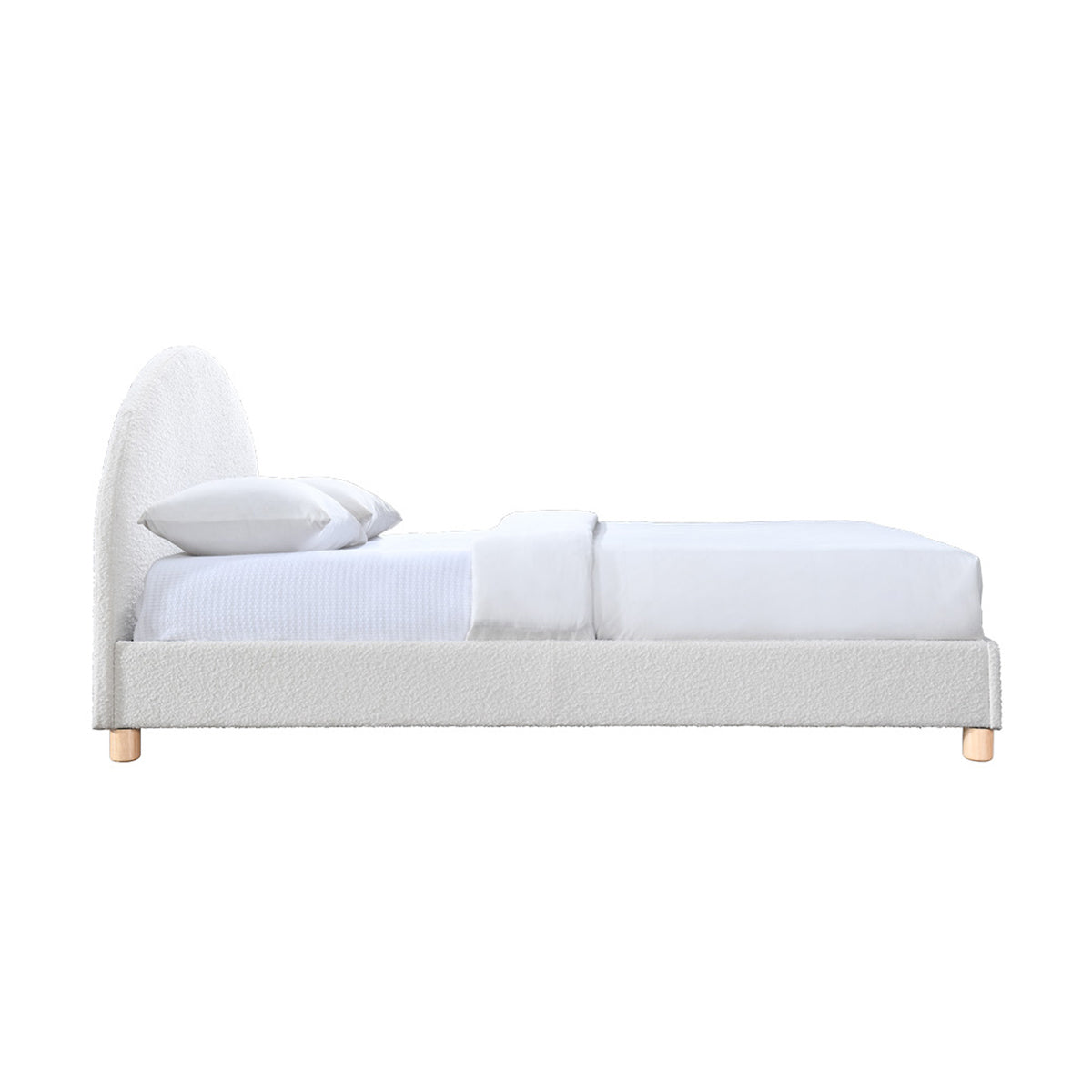 Archie Boucle King Single Bed (White)