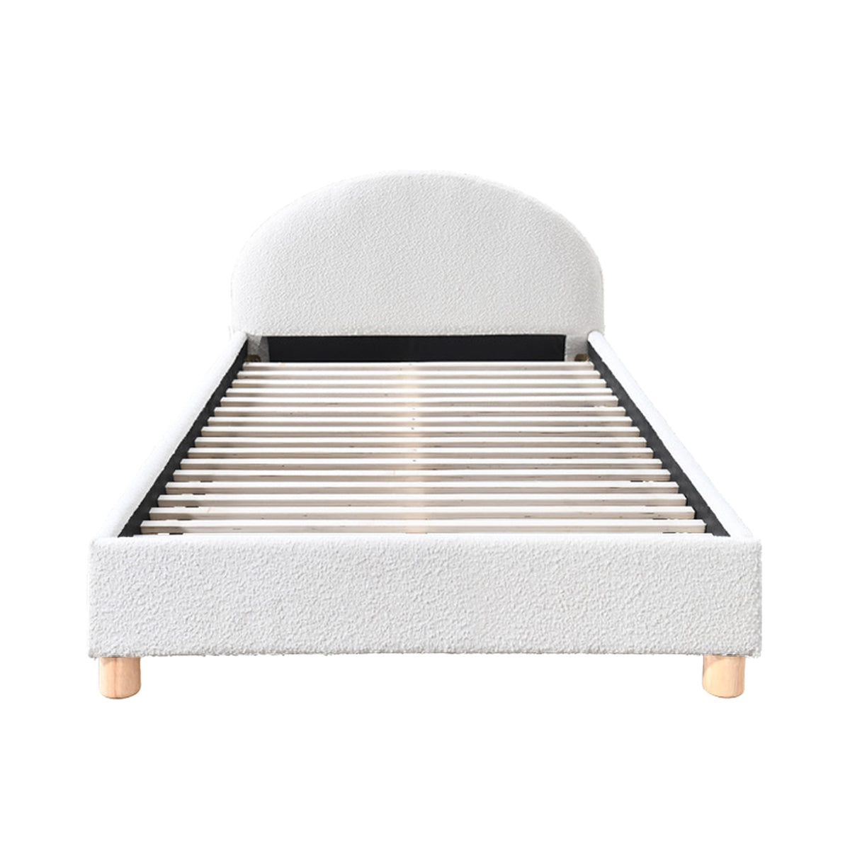 Archie Boucle King Single Bed (White)