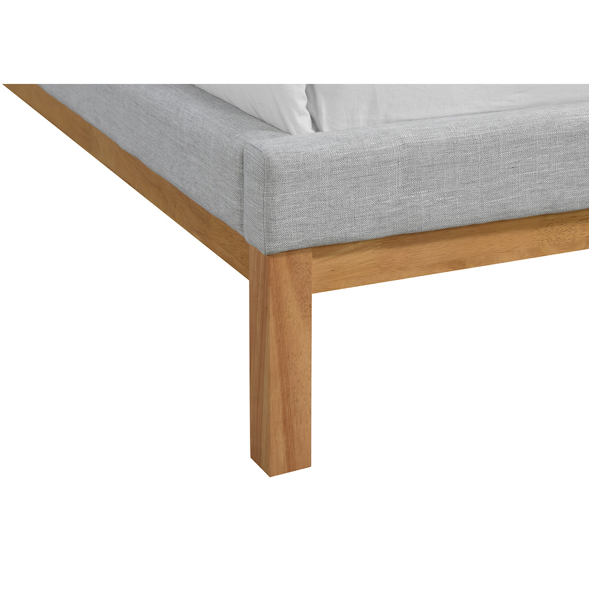 Amelia King Bed (Oak, Light Grey)