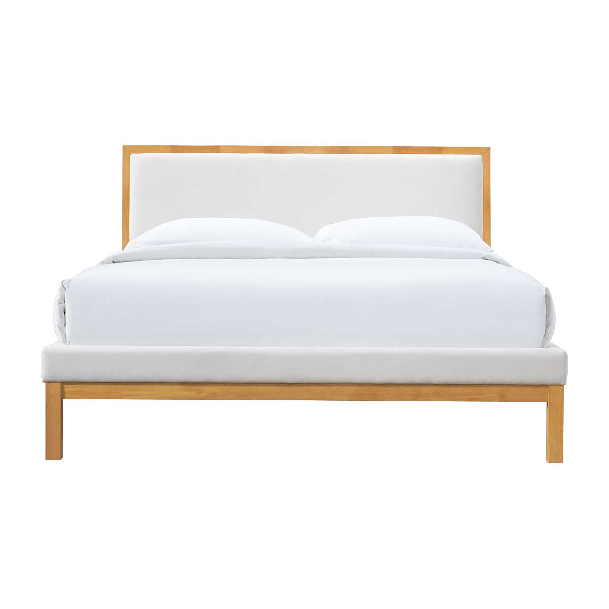 Amelia Queen Bed (Oak, Cream)