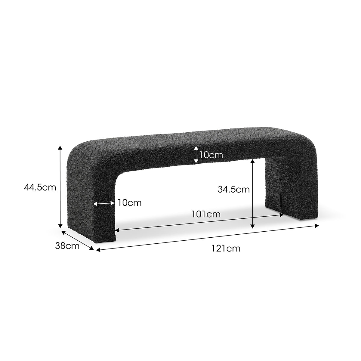 Camille Boucle Arch Bench