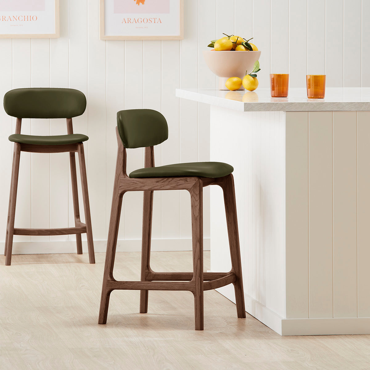 Alaska Leather Bar Stool
