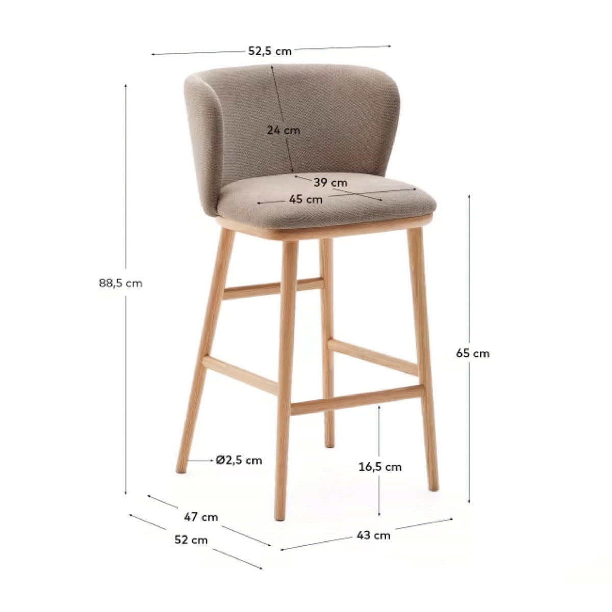 Ciselia Fabric Stool