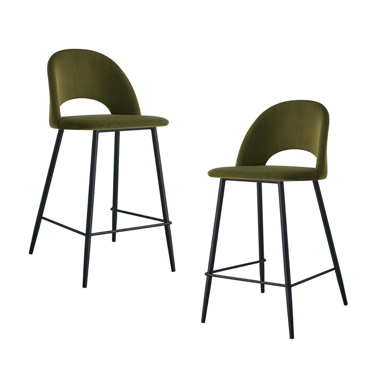 Asta Velvet Bar Stool (Set of 2)