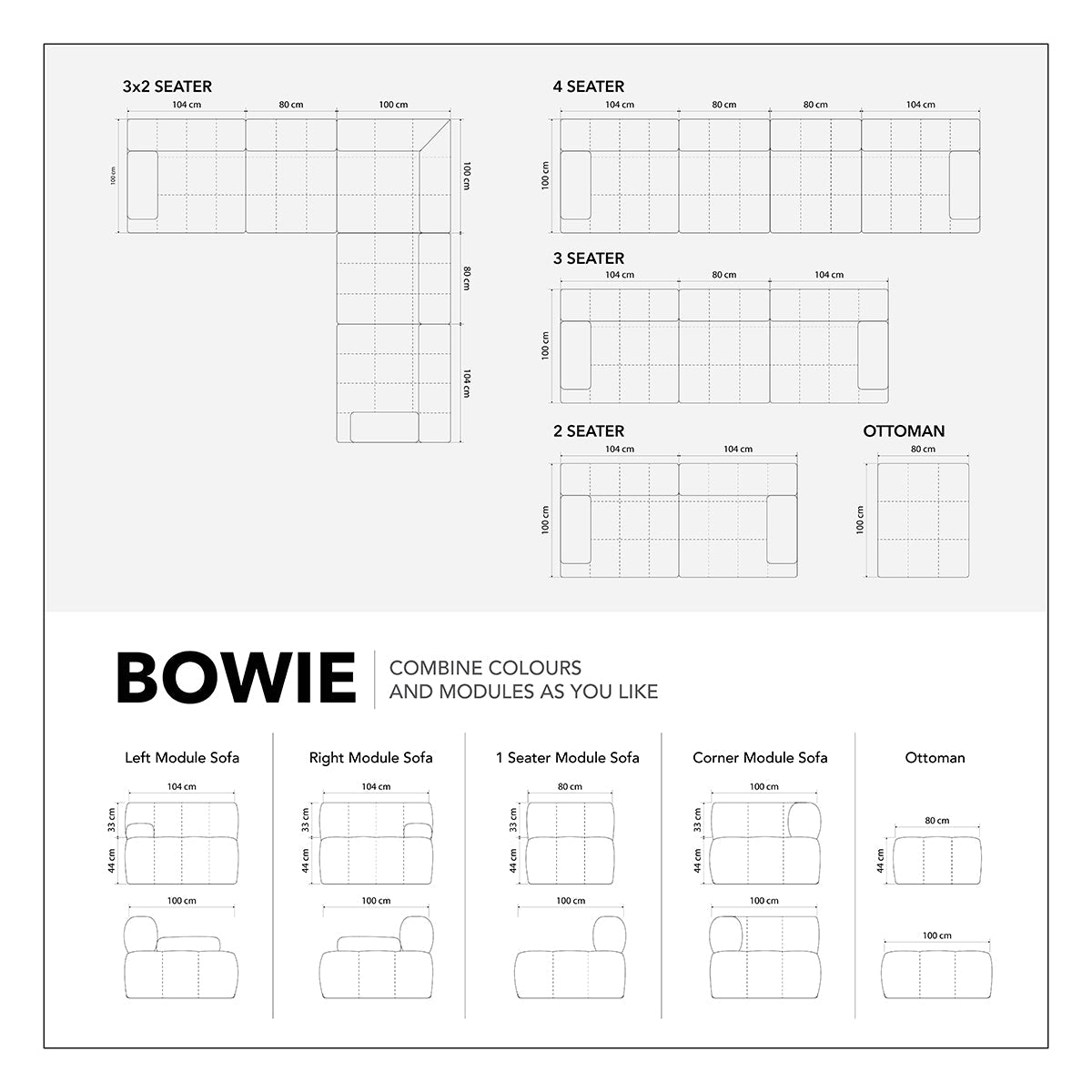 Bowie Textured Velvet Armless Modular Piece