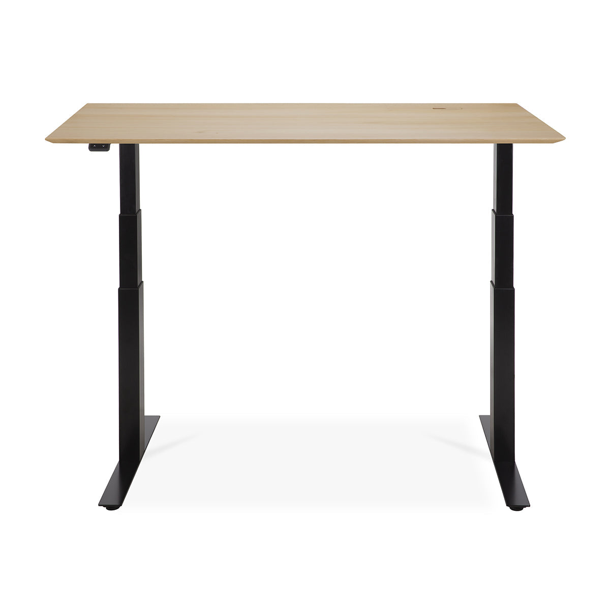 Bok Rectangle Adjustable Desk with Cable management EU (Oak, Black, 140cm)