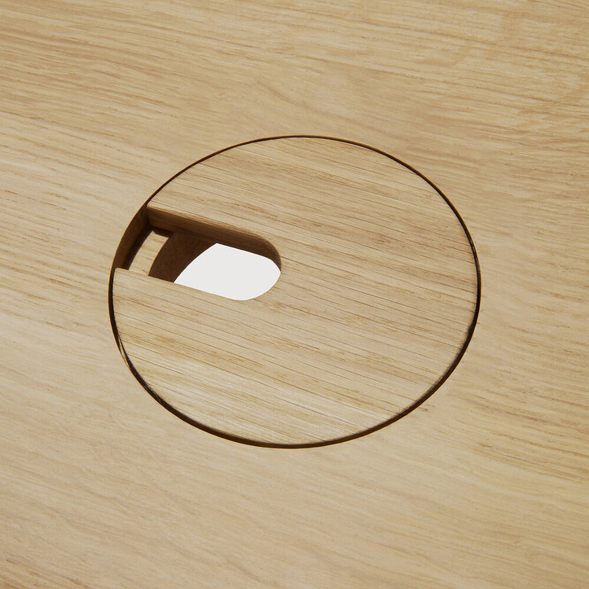 Bok Rectangle Adjustable Desk with Cable management UK (Oak, White, 140cm)