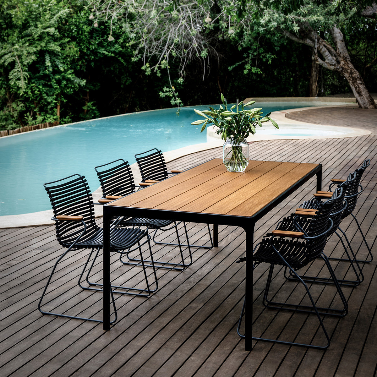 Click Outdoor Dining Chair with Armrest