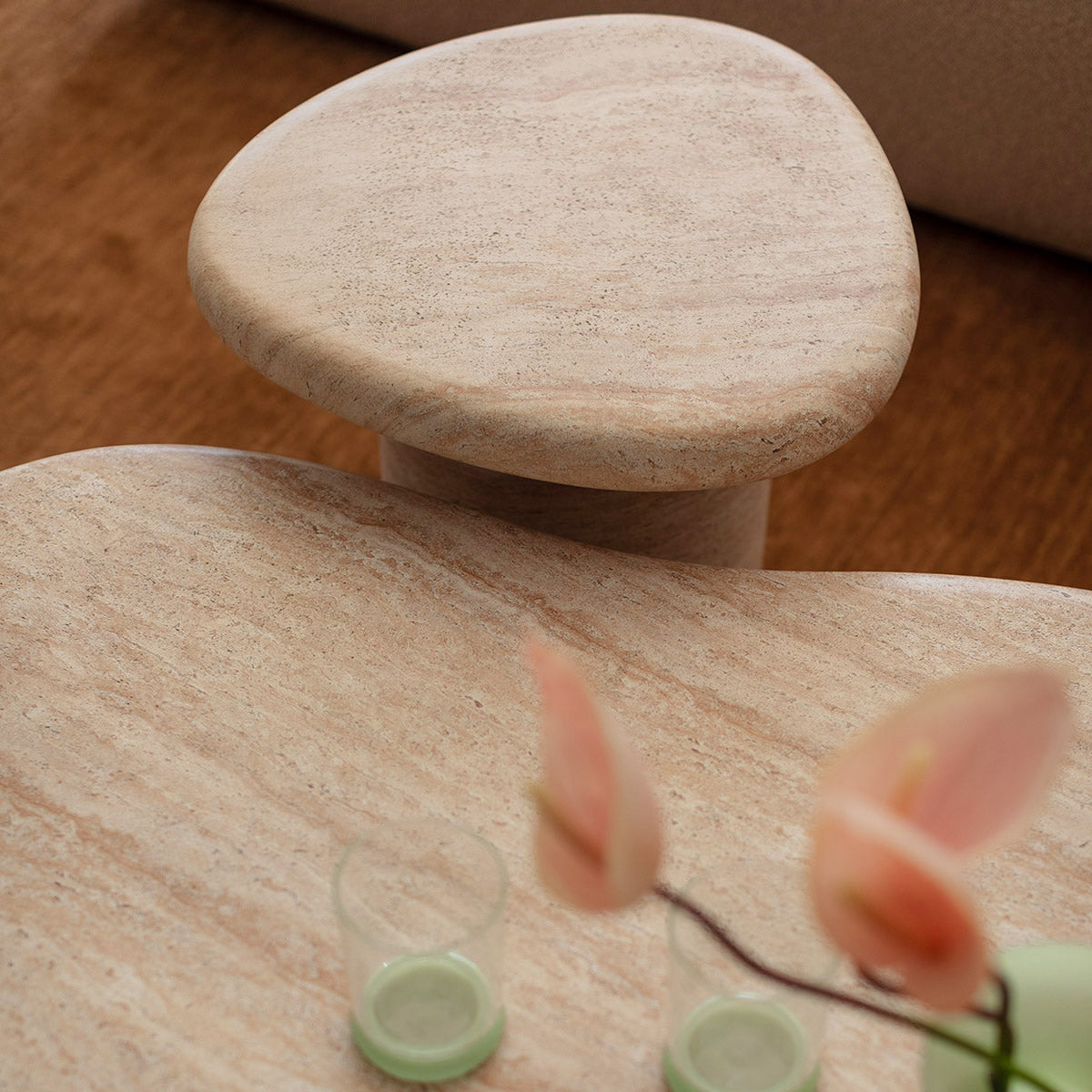 Azzurra Side Table (Travertine Finish)