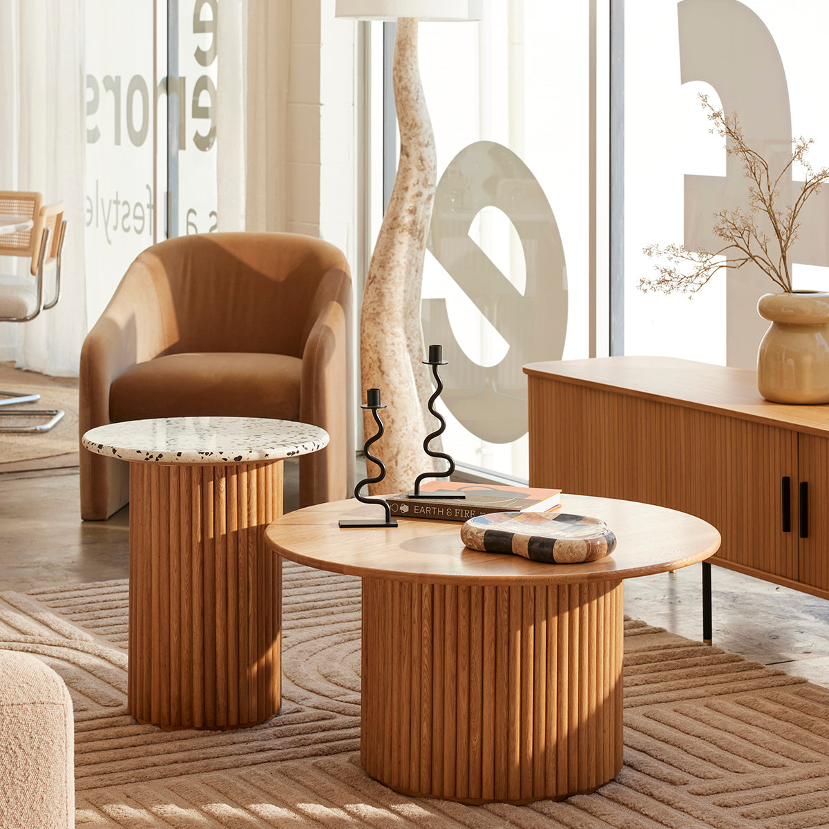 Cosmos Coffee Table (Oak, 85cm)