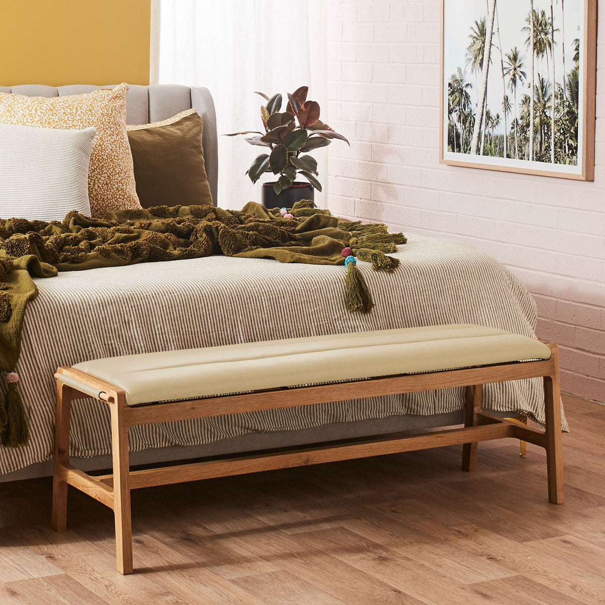 Aura Leather Bench