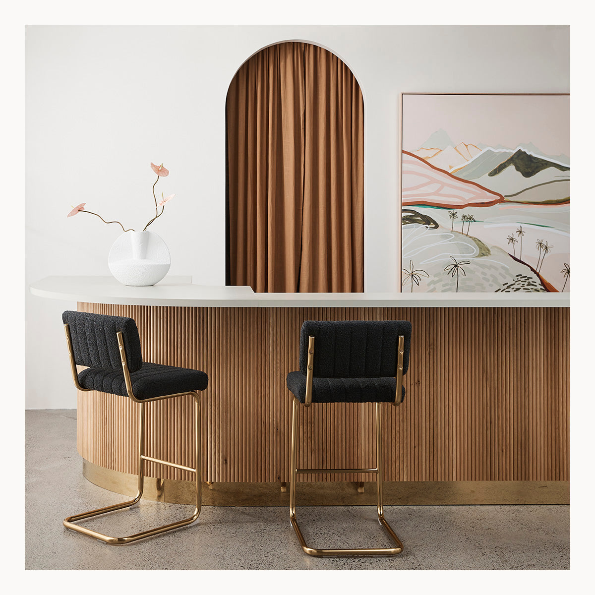 Blake Boucle Bar Stool