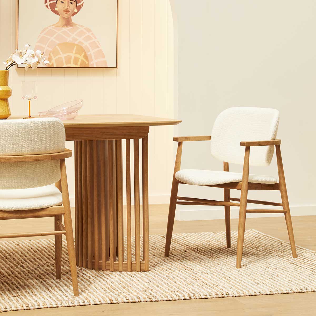 Aura Fabric Dining Chair (Oak)