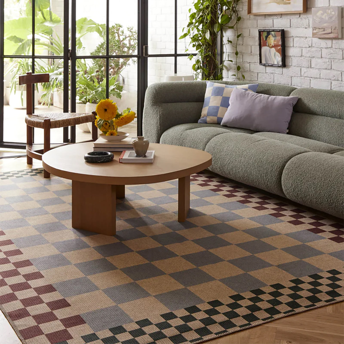 Checkered New Jute Rug