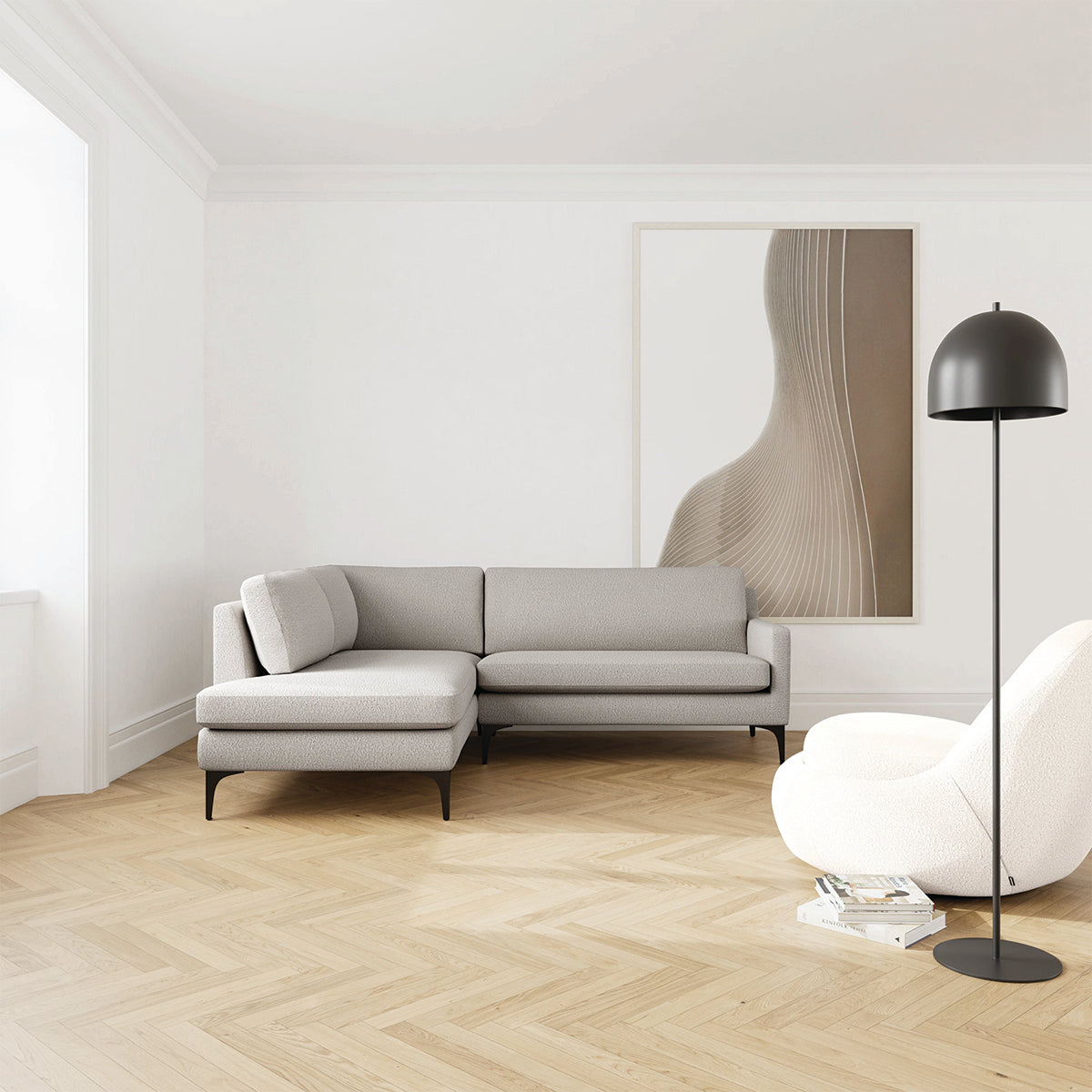 Astha Boucle Left Corner Sofa
