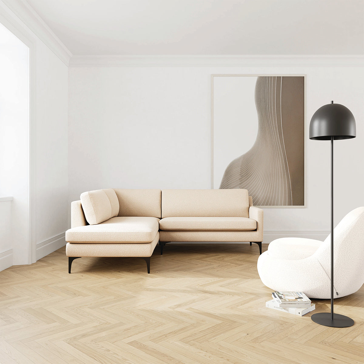 Astha Boucle Left Corner Sofa
