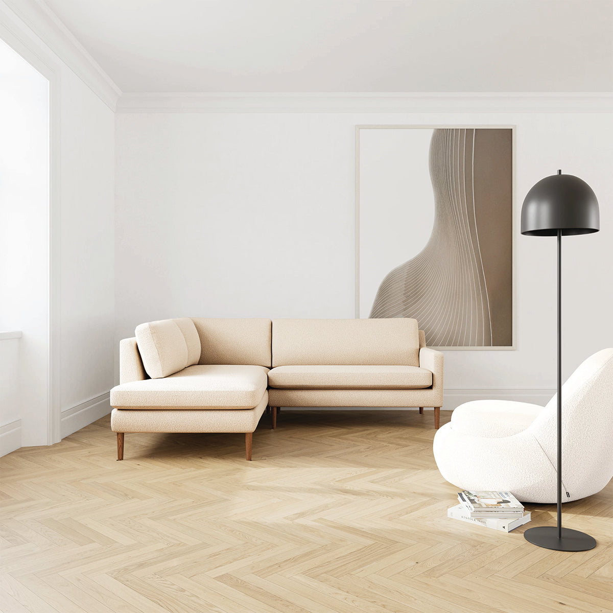 Astha Boucle Left Corner Sofa