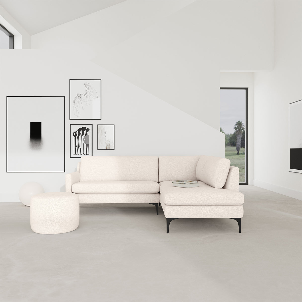 Astha Boucle Right Corner Sofa