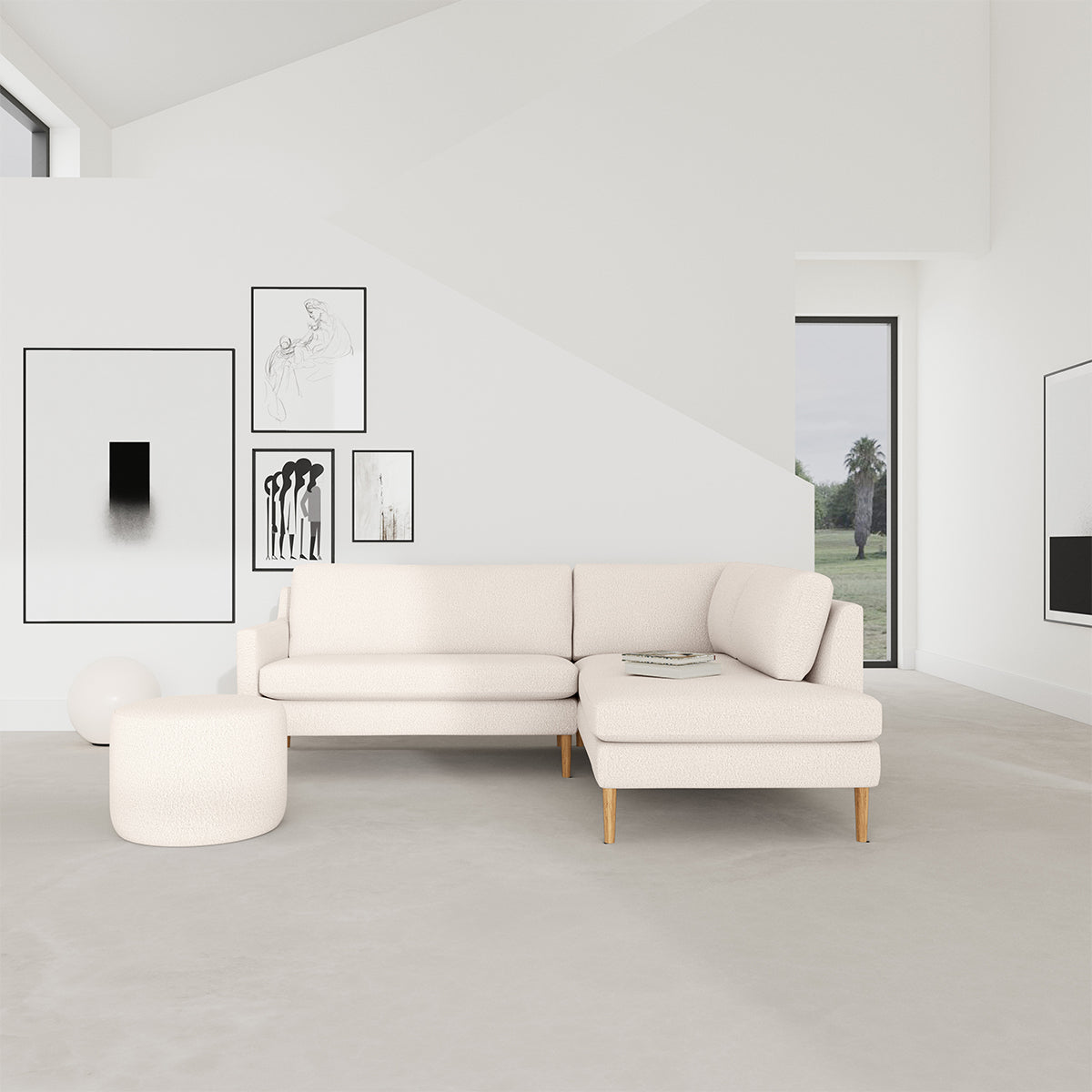 Astha Boucle Right Corner Sofa