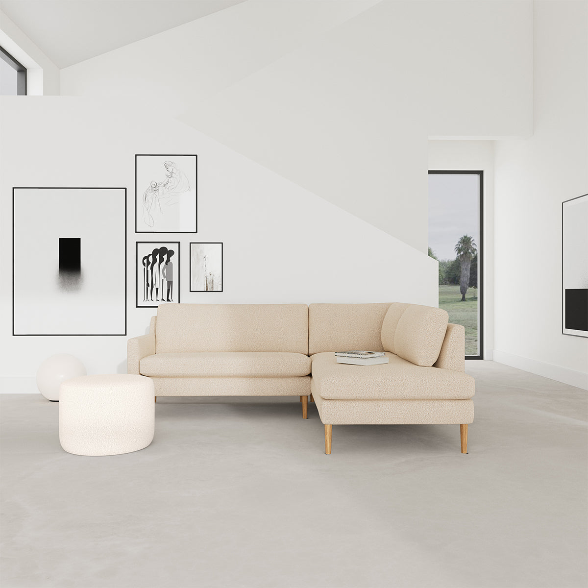 Astha Boucle Right Corner Sofa
