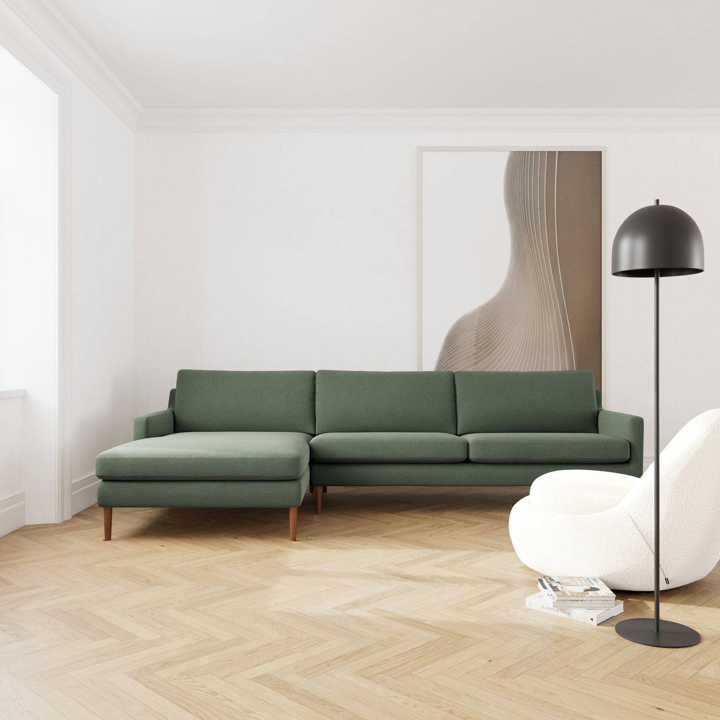 Astha Fabric Left Chaise Sofa