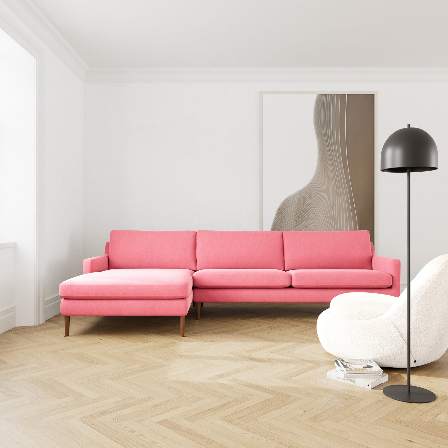 Astha Fabric Left Chaise Sofa