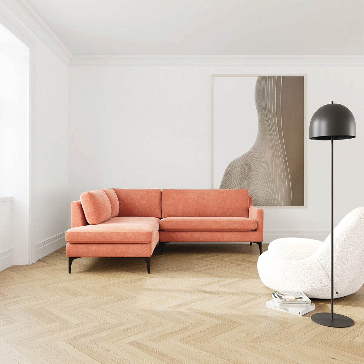 Astha Fabric Left Corner Sofa