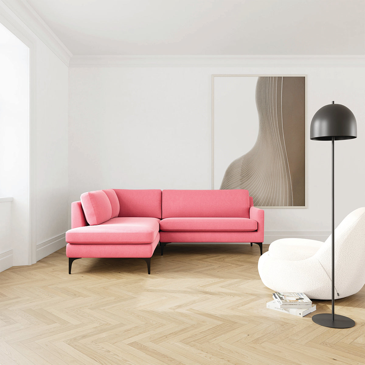 Astha Fabric Left Corner Sofa