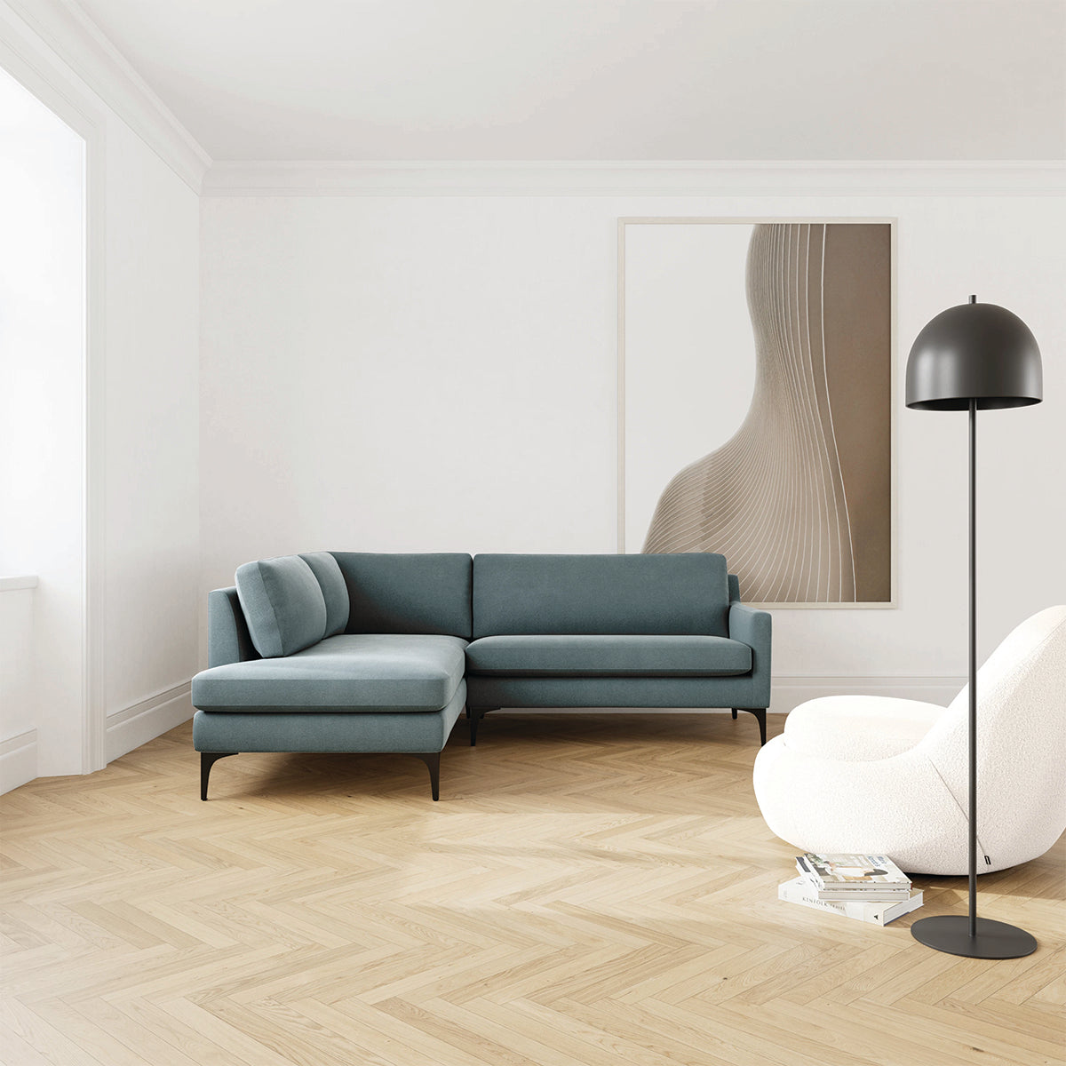 Astha Fabric Left Corner Sofa
