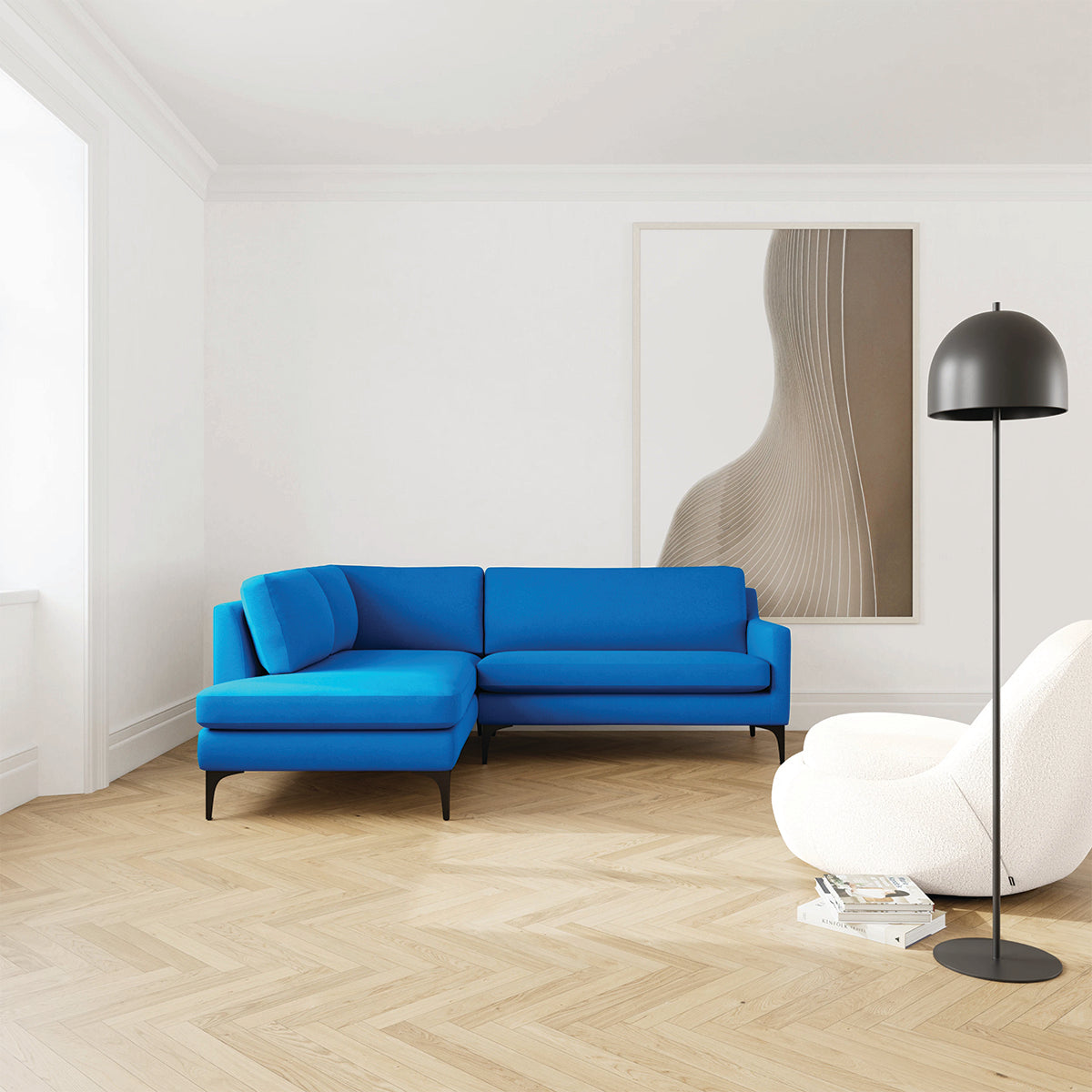Astha Fabric Left Corner Sofa