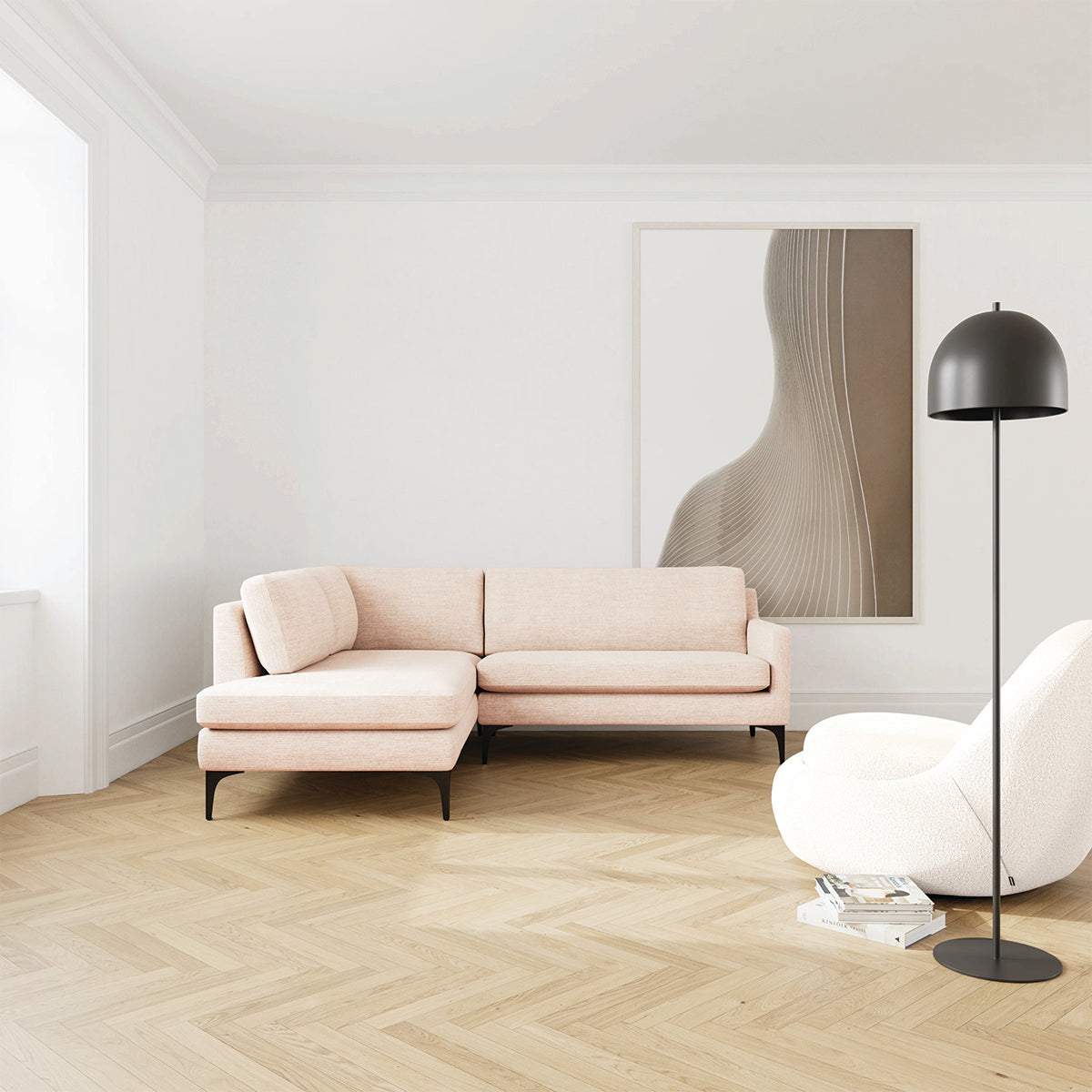 Astha Fabric Left Corner Sofa