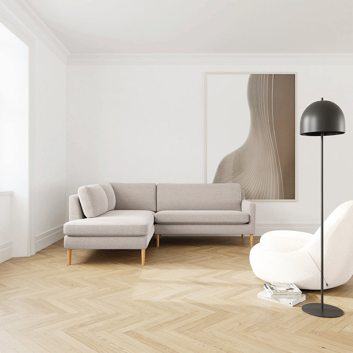 Astha Fabric Left Corner Sofa