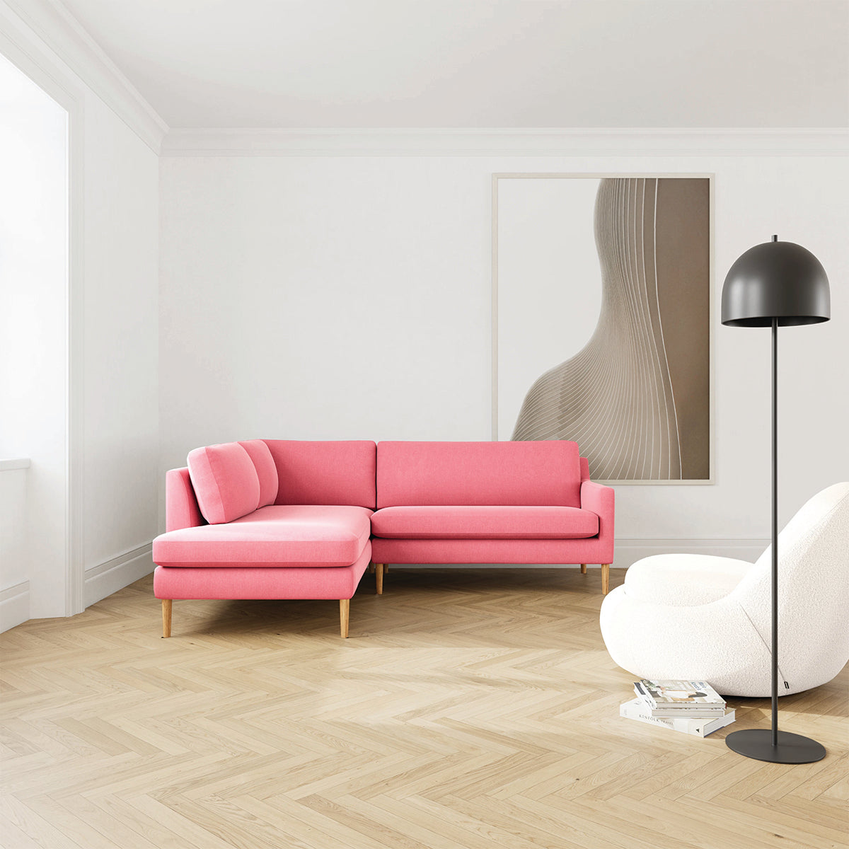 Astha Fabric Left Corner Sofa