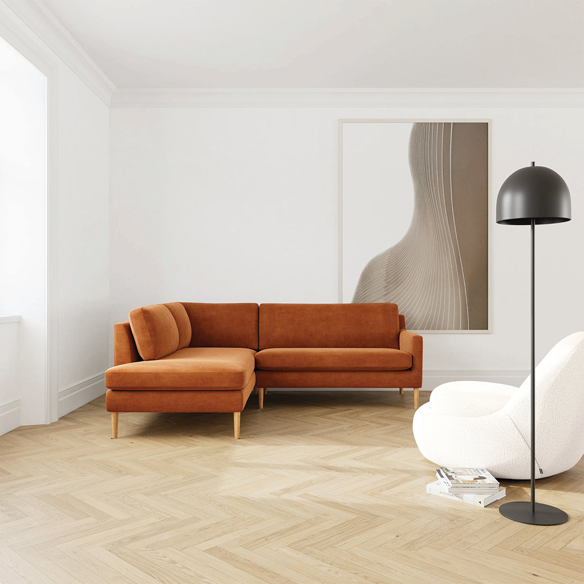 Astha Fabric Left Corner Sofa