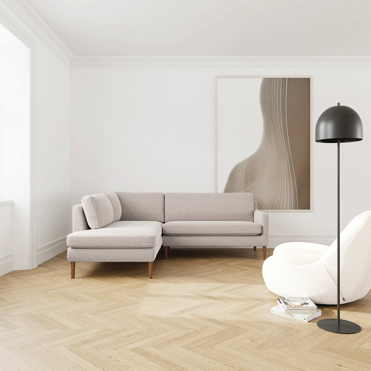 Astha Fabric Left Corner Sofa