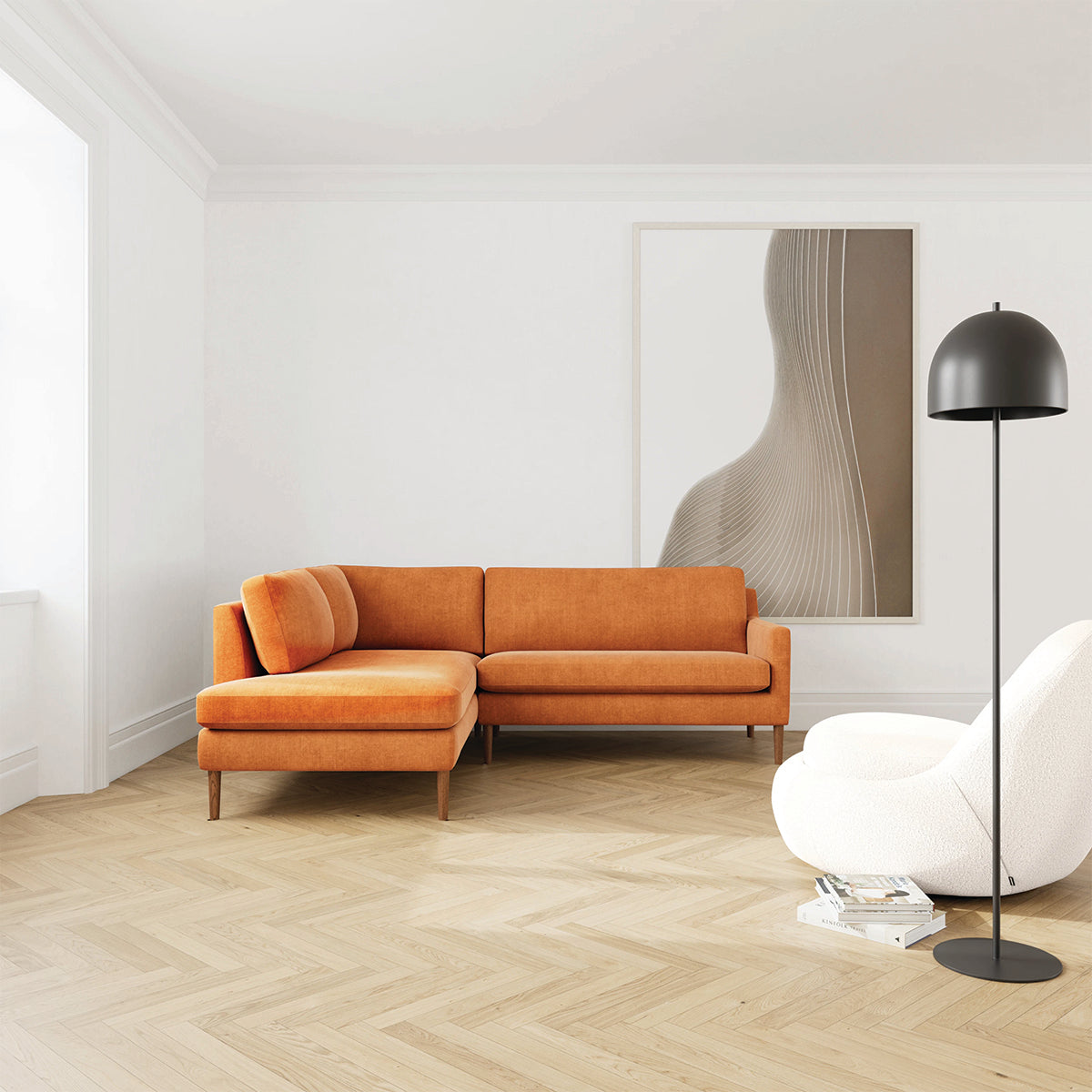 Astha Fabric Left Corner Sofa
