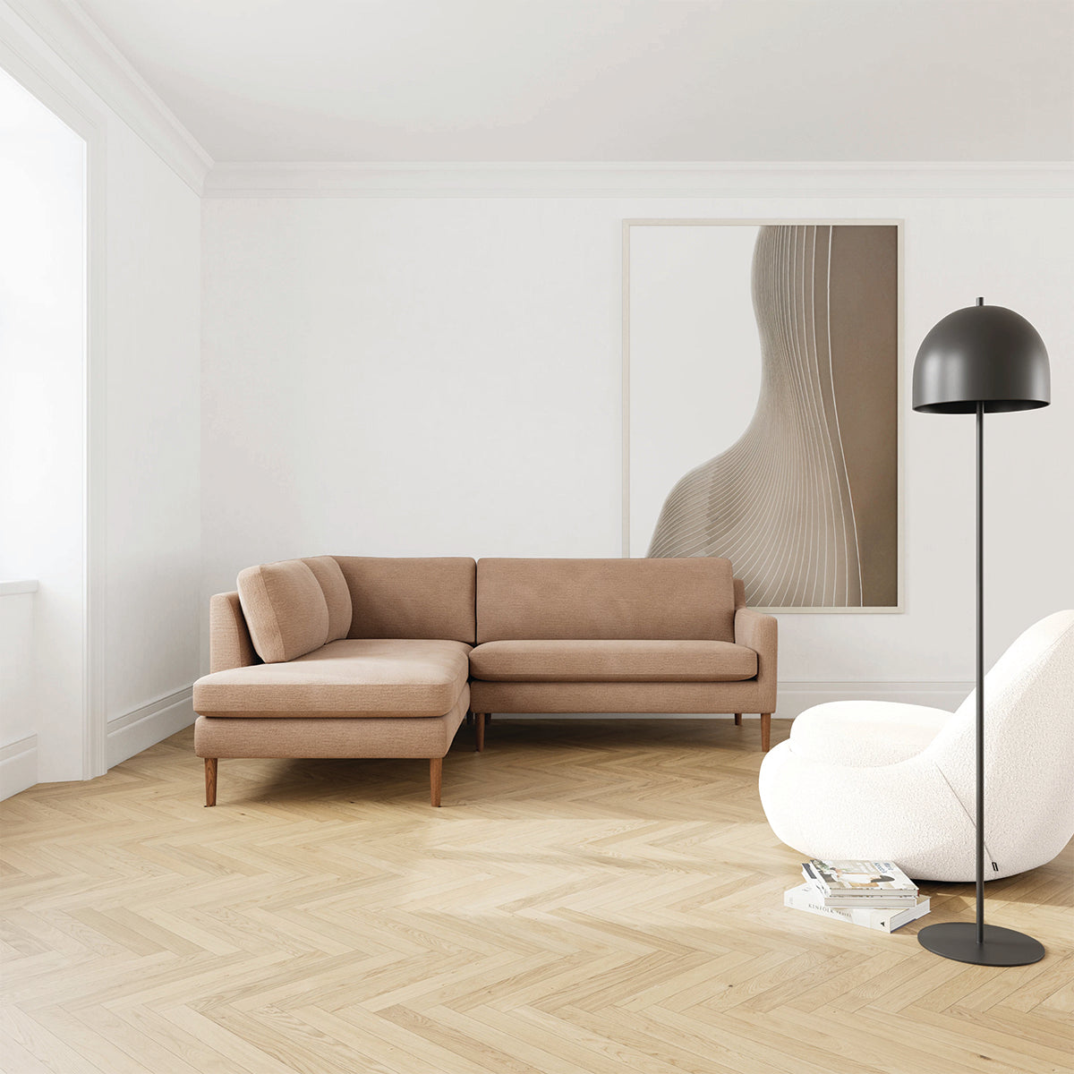 Astha Fabric Left Corner Sofa